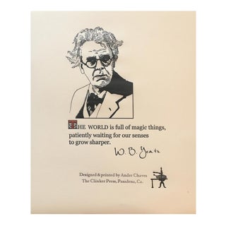 Item #244 W. B. Yeats Quotation Poster. Andre Chaves