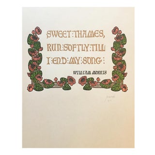Item #245 "Sweet Thames" William Morris Poster. Andre Chaves