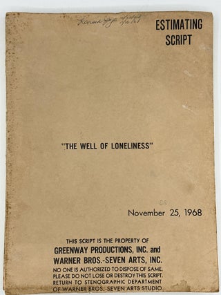 Item #288 "The Well of Loneliness" 1968 Movie Script. Robert Dozier