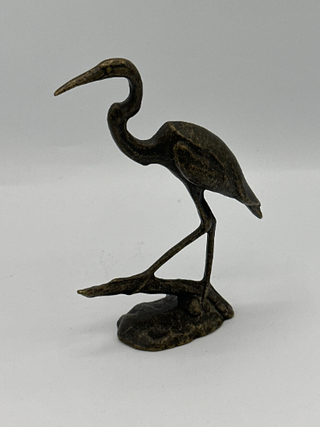 Item #461 Handmade Bronze "Egret / Heron on Log" Catalog #216 SIGNED. Scott Nelles