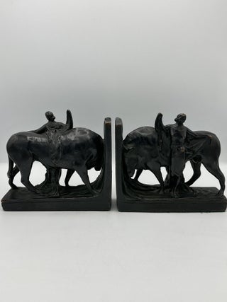 Item #806 "Europa and the Bull" Sculptural Bronze Bookends. Pompeian Bronze Company?